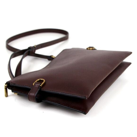 Fossil BROWN GENUINE LEATHER TWO COMPARTMENTS X-BODY SHOULDER BAG HANDBAG PURSE - Picture 9 of 16